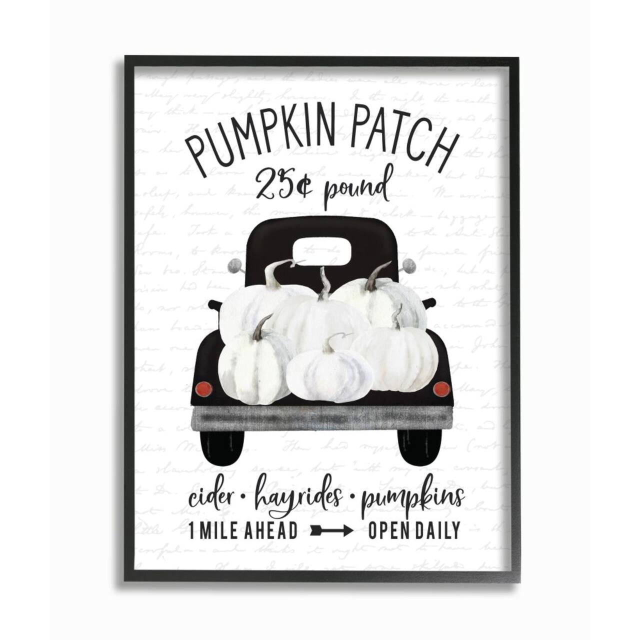 Stupell Industries Pumpkin Patch Farm Black Framed Wall Art